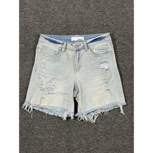 Vervet Women's Size XS Cut Off Frayed Distressed Denim Shorts Light Blue Summer